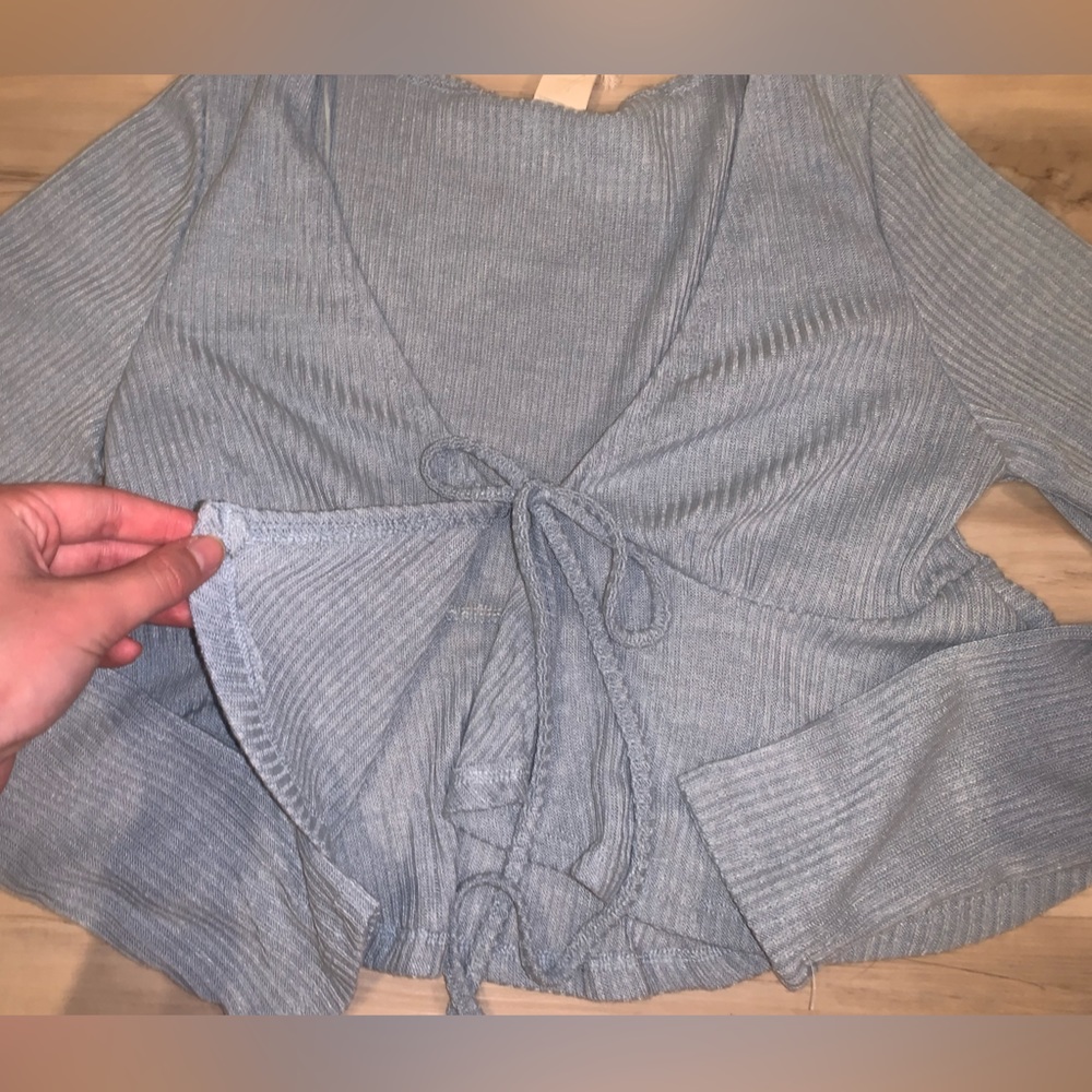 BLUE WRAP SHIRT - Picture 2 of 3